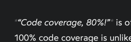 screenshot of me saying 80% code coverage at the start of this post